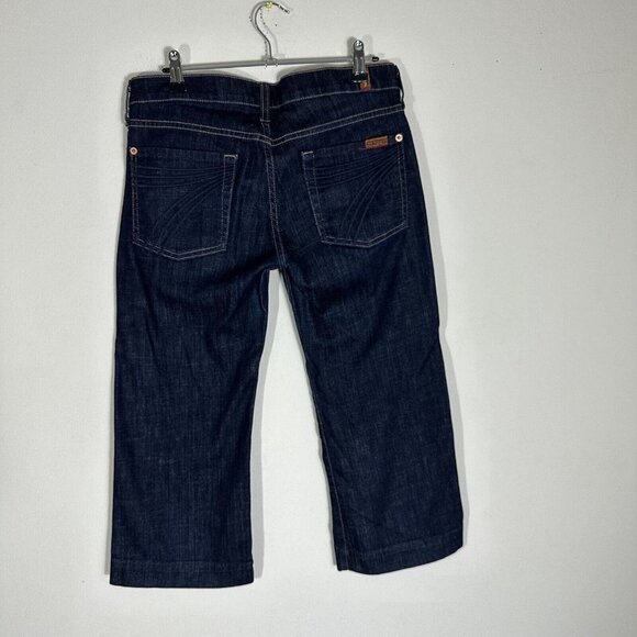 7 For All Mankind Womens 28 Jeans Crop DOJO Denim Blue Pocket Inseam 20 Low Rise - Picture 5 of 6